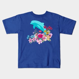 Dolphin Flowers Kids T-Shirt